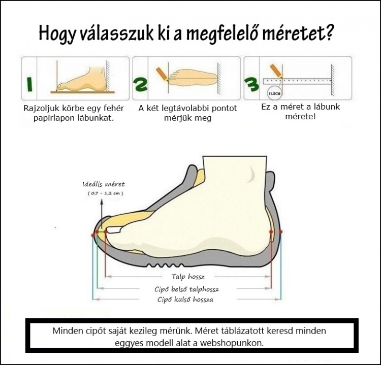 Hogy válasszunk cipőméretet