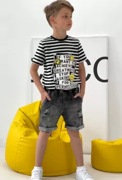 Puha fiú pamut rövidnadrág 