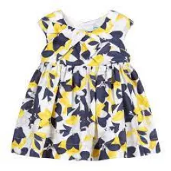 MAYORAL mintás kislány ruha 1966-06 yellow