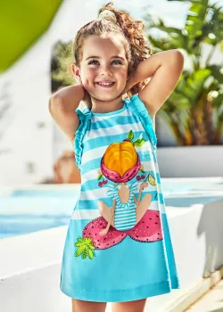 MAYORAL nyári kislány ruha 3948-020 tyrkys