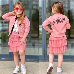 3 részes lány pamut szett pink