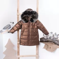Exkluzív metalikus kislány téli kabát