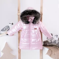 Exkluzív metalikus kislány téli kabát