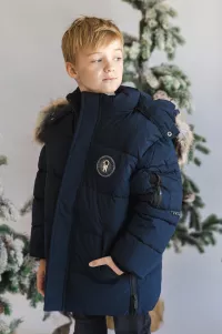 Meleg kisfiú télikabát müszörmével