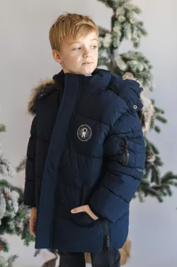 Meleg kisfiú télikabát müszörmével