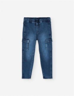 Gyermek oldaltzsebes farmernadrág gumis derékkal   slim