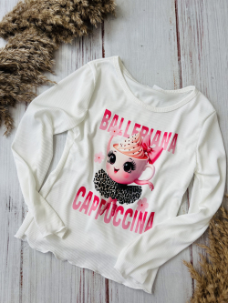 Hosszúúujjú kislány polo BALLERINA CAPPUCCINA
