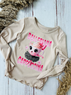 Hosszú ujjú kislány polo BALLERINA CAPPUCCINA