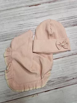 Pamut kislány sapka és sál