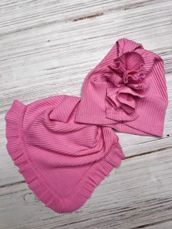 Pamut kislány sapka és sál