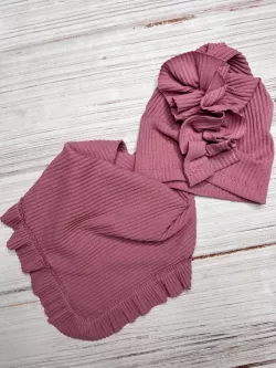 Pamut kislány sapka és sál