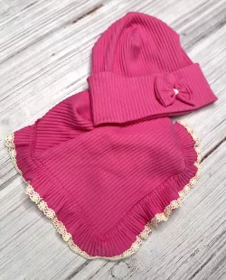 Pamut kislány sapka és sál