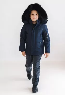 Vízálló kisfiú télikabát müszörmével