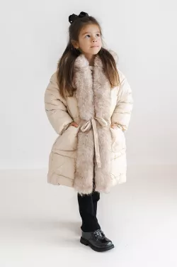 Exkluzív kislány téli kabát müszörmével