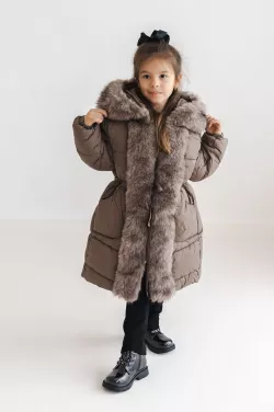 Exkluzív kislány téli kabát müszörmével