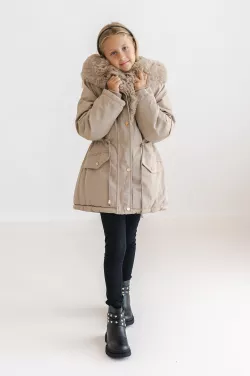 Kislány télikabát müszörmével