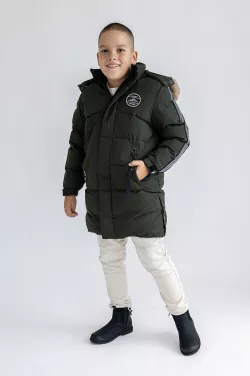Fiú hosszított parka kapucnival