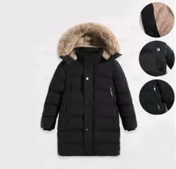 Vízálló kisfiú télikabát müszörmével