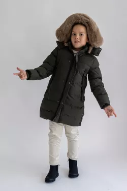Vízálló kisfiú télikabát müszörmével