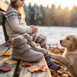 BAREFOOT vízálló kisfiú melegített cipő PRO-tex