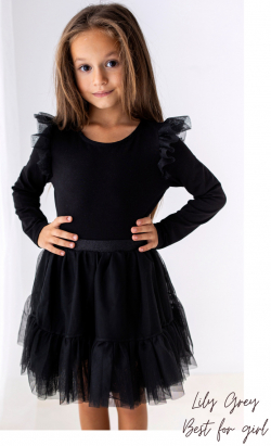 Kislány karácsonyi pamut póló fodros ujjakkal