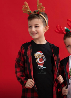 Karácsonyi kisfiú pamut felsö