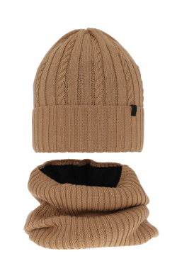 Kisfiú kötött téli sapka MERINÓ + csösál