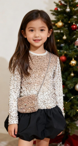 Kislány karácsonyi ruha táskával